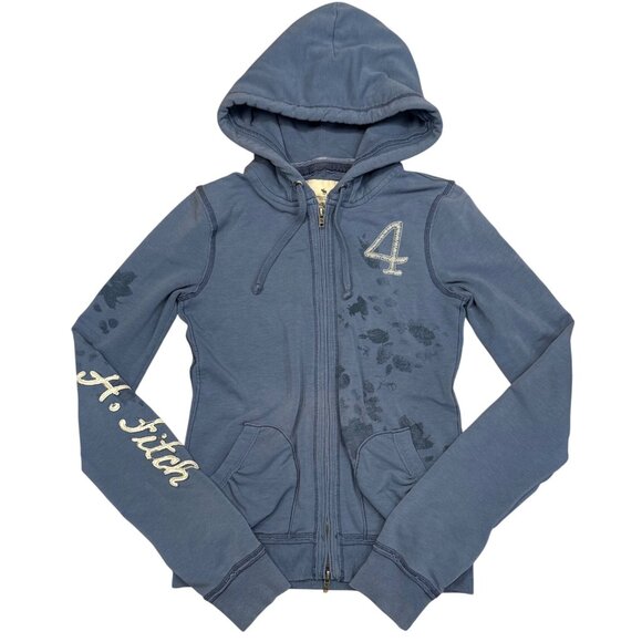 Abercrombie & Fitch Tops - Y2K Abercrombie & Fitch Blue Hoodie Zip-Up Jacket With Logo Size S